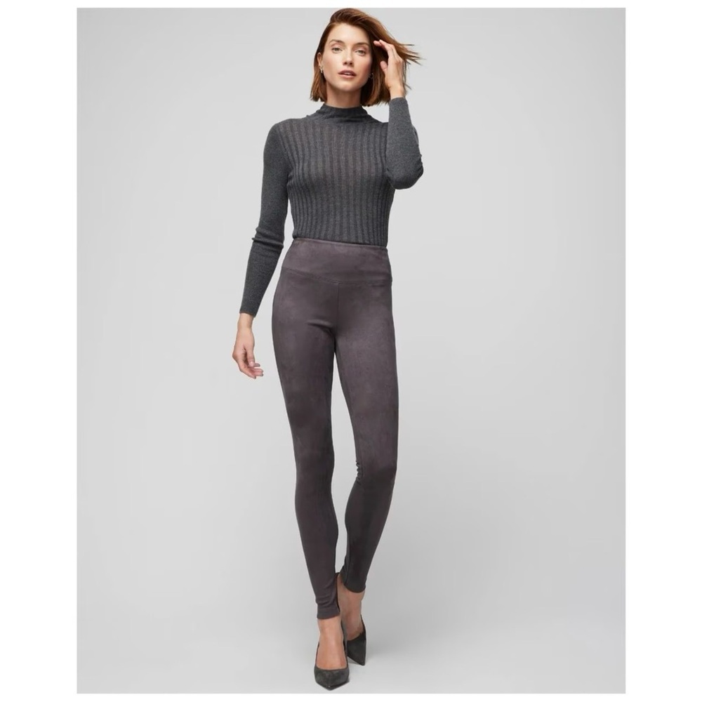 White House Black Market Runway Leggings in Grey Suede